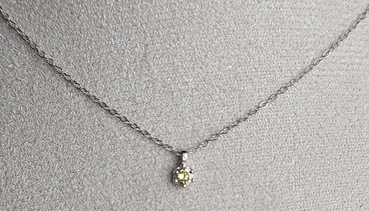 Natural Yellow Diamond 0.14ct GWLAB Certified S925 - Image 4