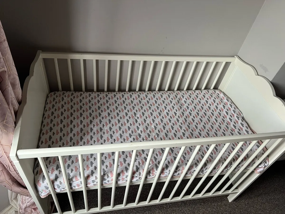 Baby Cot with Mattress 70x140cm - Image 2