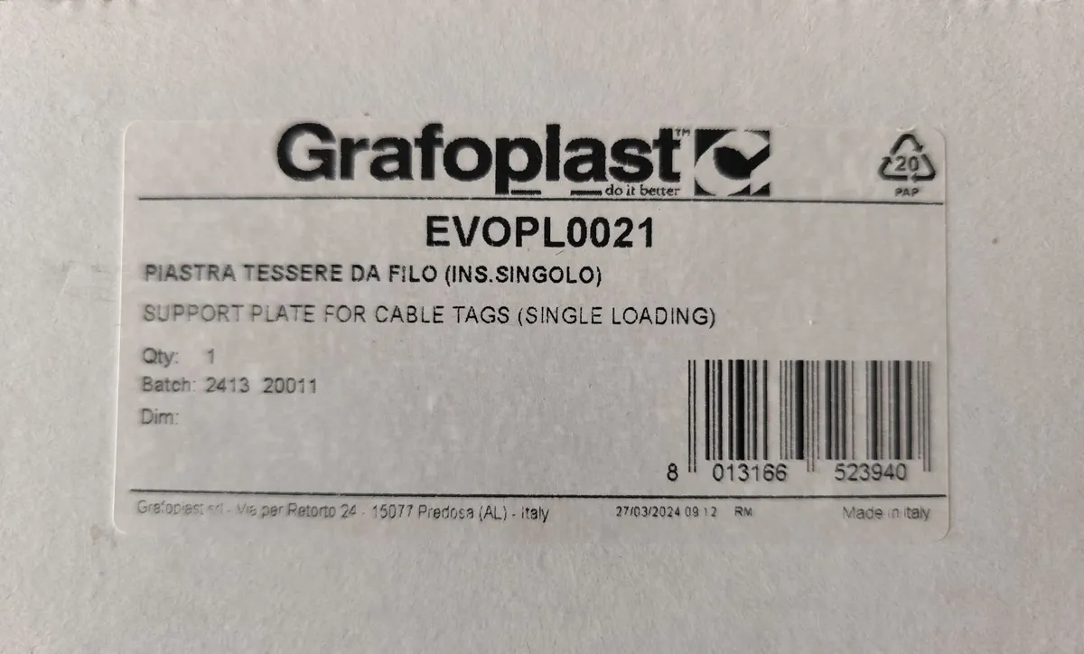 NEW Grafoplast EVOPL0021 Feed Plate - Image 3