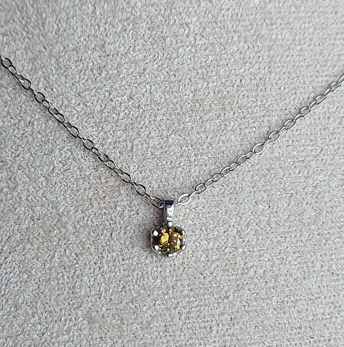 Natural Yellow Diamond 0.14ct GWLAB Certified S925 - Image 2