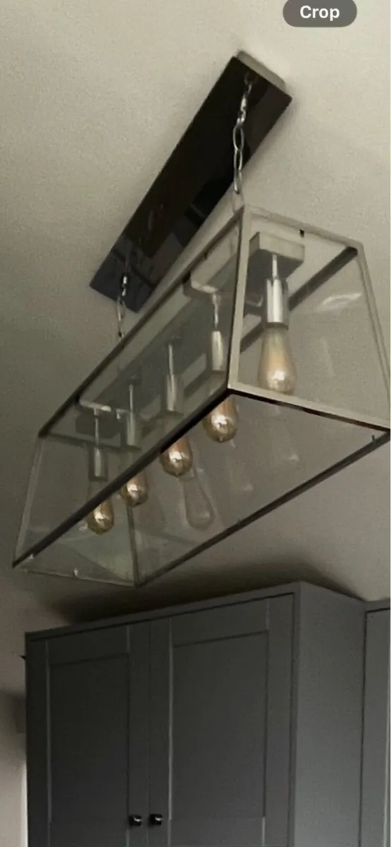Over island 5 bulb clear glass light - Image 2