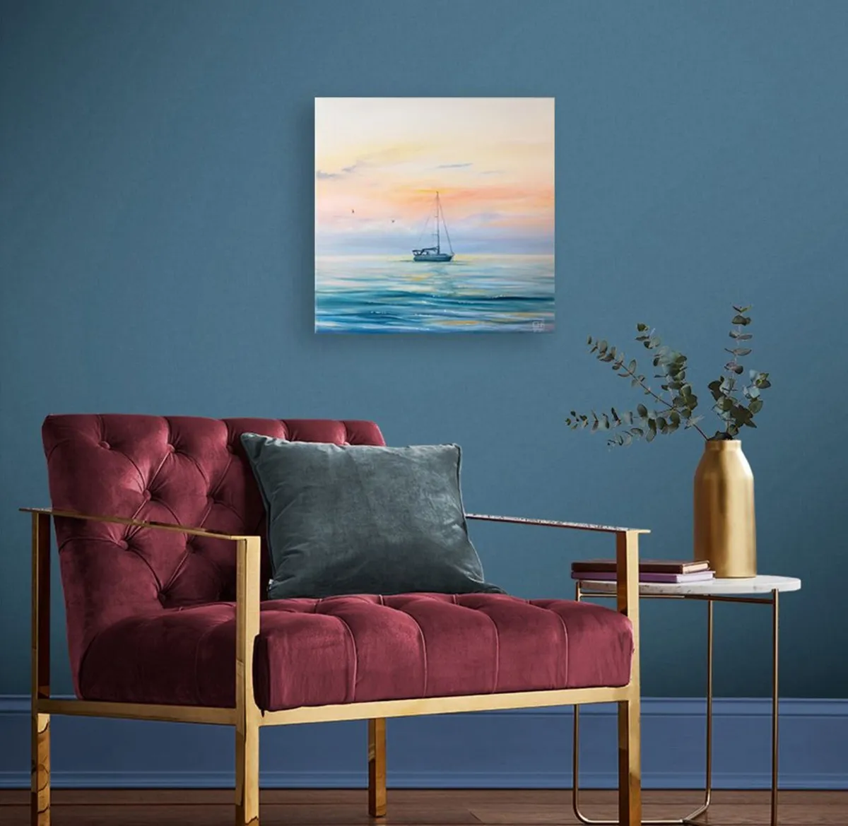 Original Seascape Painting 40x40cm - Image 1