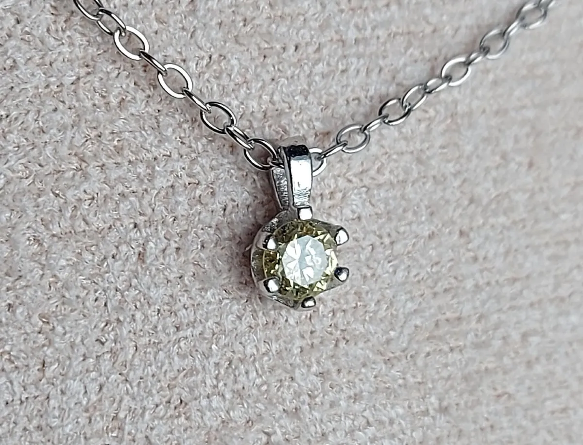 Natural Yellow Diamond 0.14ct GWLAB Certified S925 - Image 3