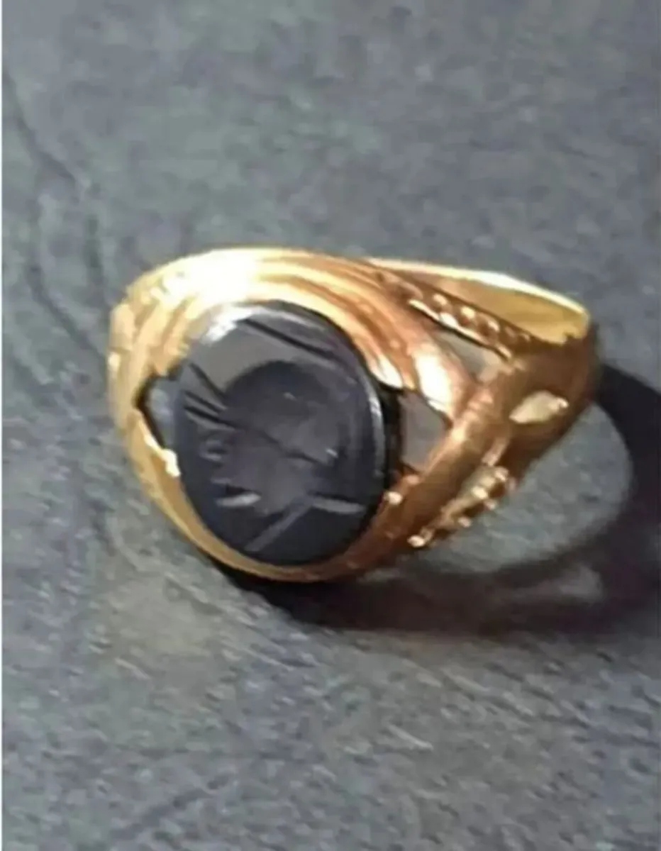 Vintage 9ct Hematite Intaglio Signet Ring - Image 4
