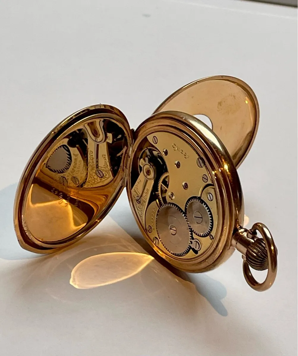Vintage Omega Half Hunter Gold Filled Pocket Watch - Image 3