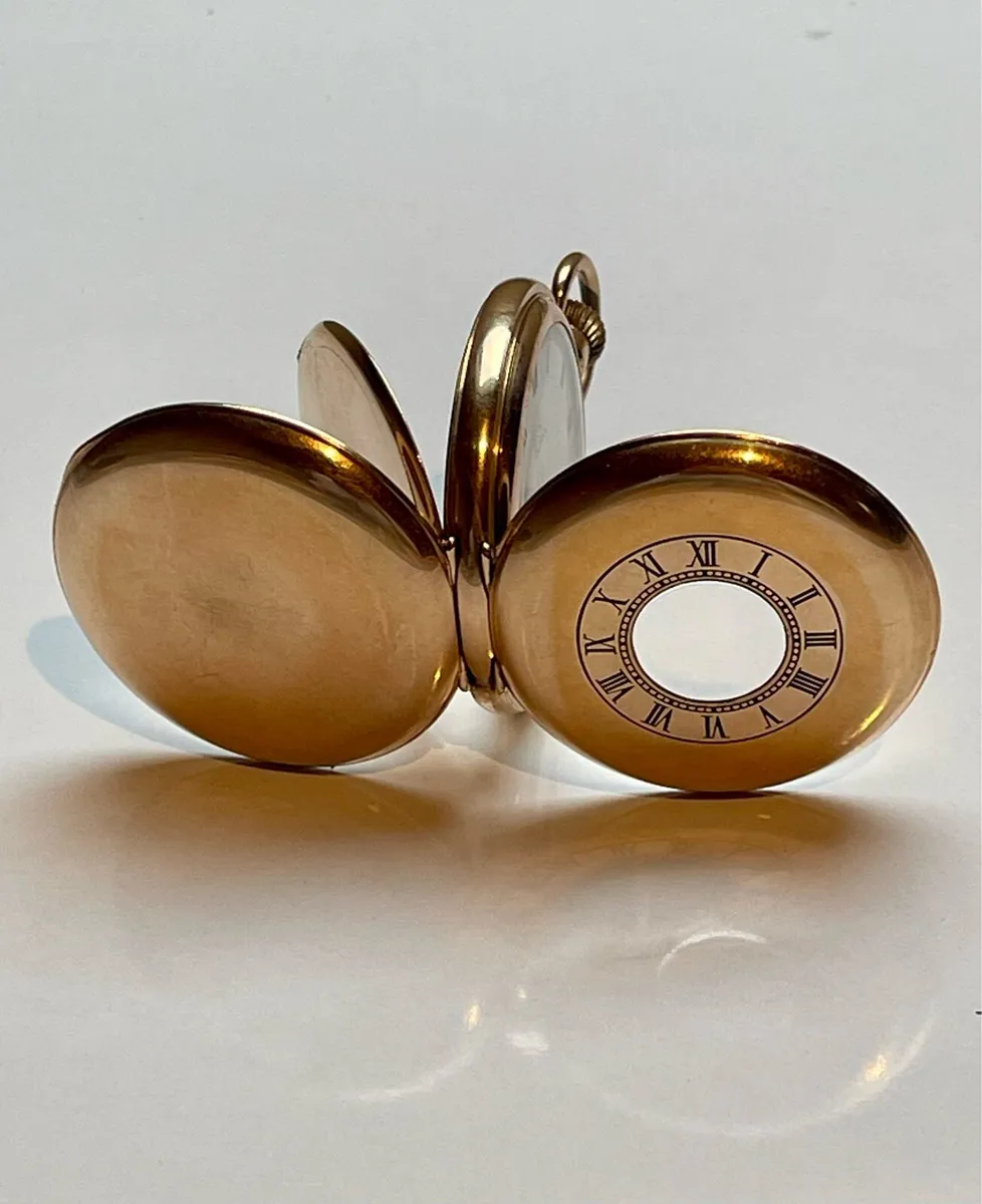 Vintage Omega Half Hunter Gold Filled Pocket Watch - Image 4