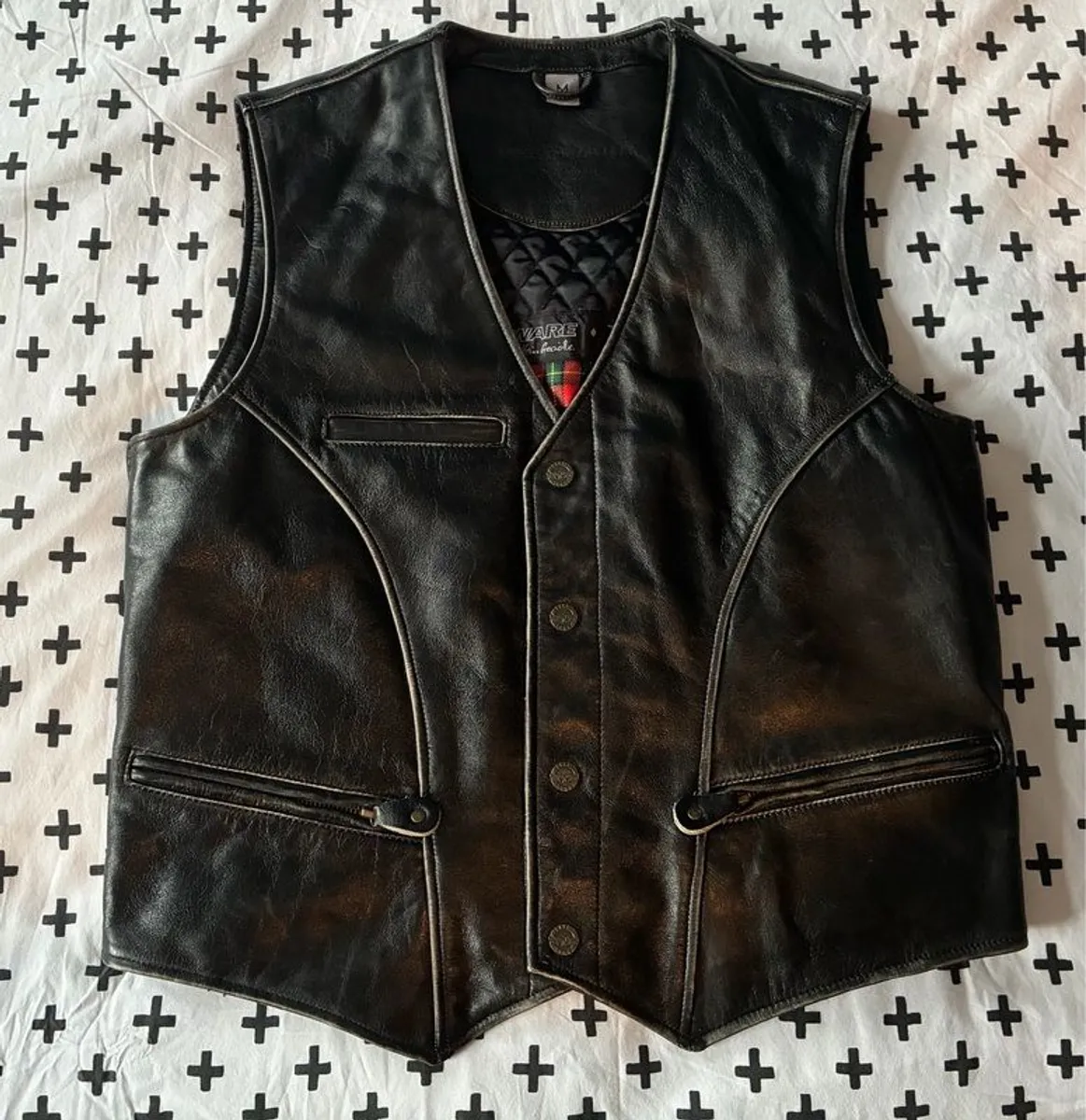 Genuine Speedware Guns N Roses black leather waistcoat - Image 2
