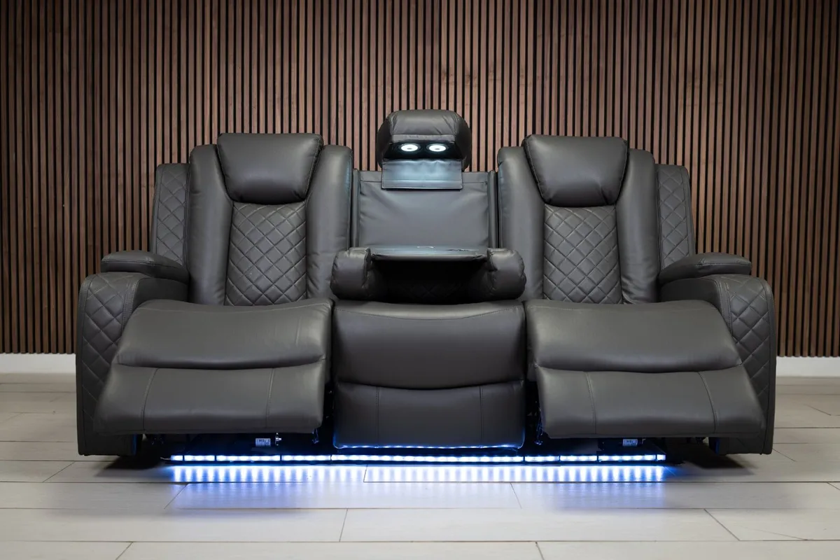 Ashbyrne Electric Leather Recliner Sofa Set - Image 2