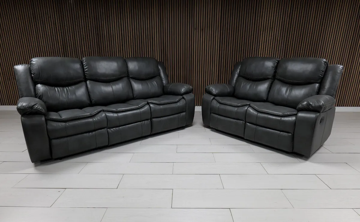 Valerie 3+2 or 3+1+1 Leather Recliner Sofa Set - Image 1
