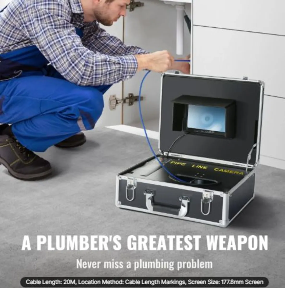 Sewer Camera Pipe Inspection Camera 17.8cm Screen - Image 2