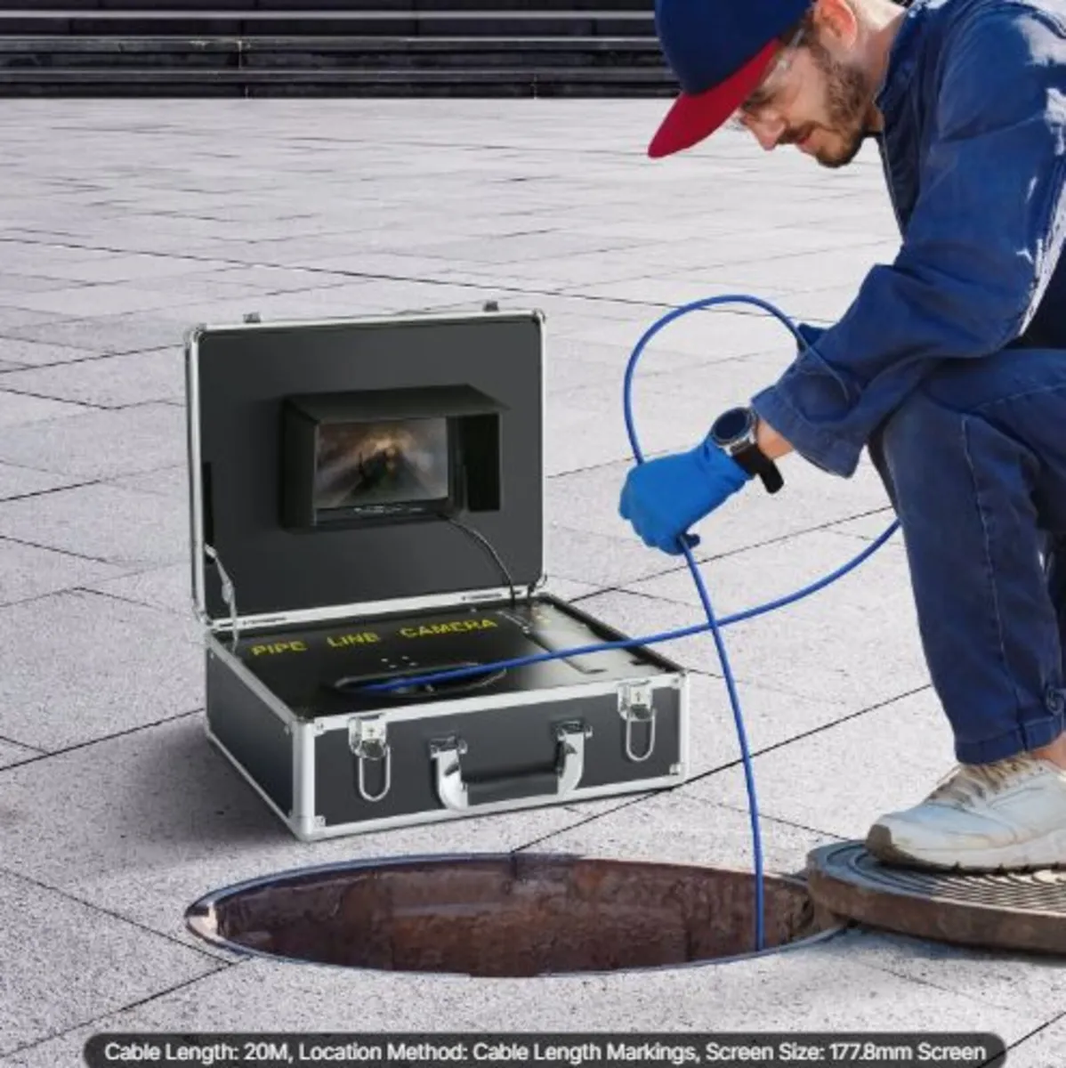 Sewer Camera Pipe Inspection Camera 17.8cm Screen - Image 4