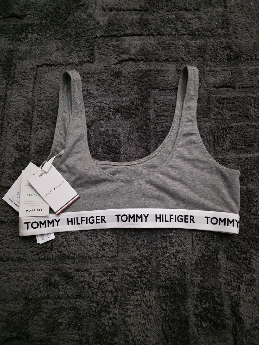 Tommy Hilfiger Cotton Bralette – Grey – Size M - Image 1
