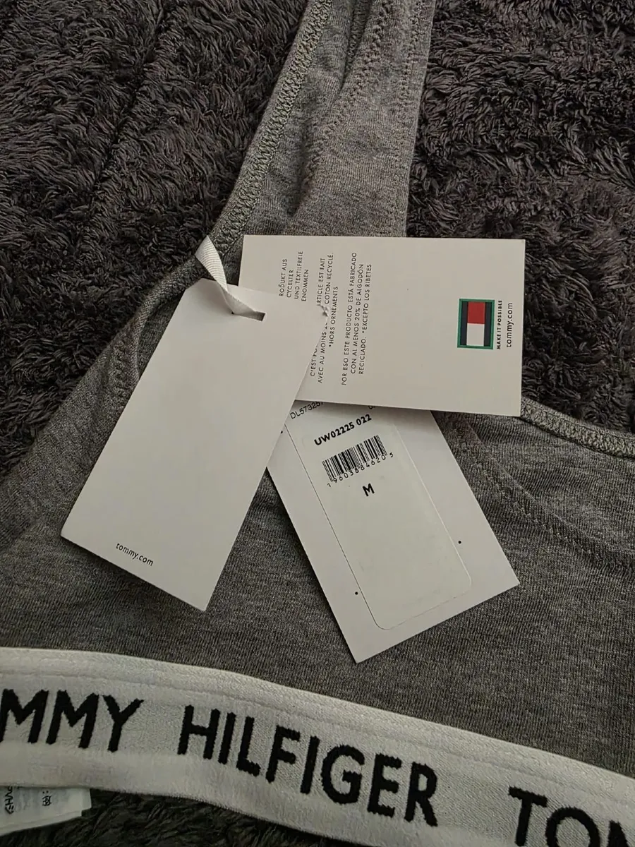 Tommy Hilfiger Cotton Bralette – Grey – Size M - Image 2