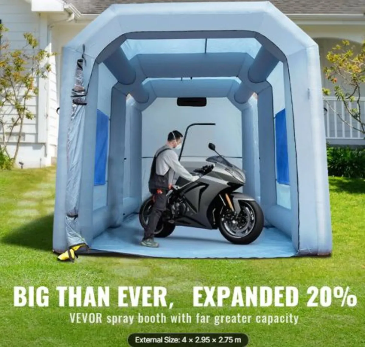 Inflatable Spray Booth Car Paint Tent 396cmx305cm - Image 2
