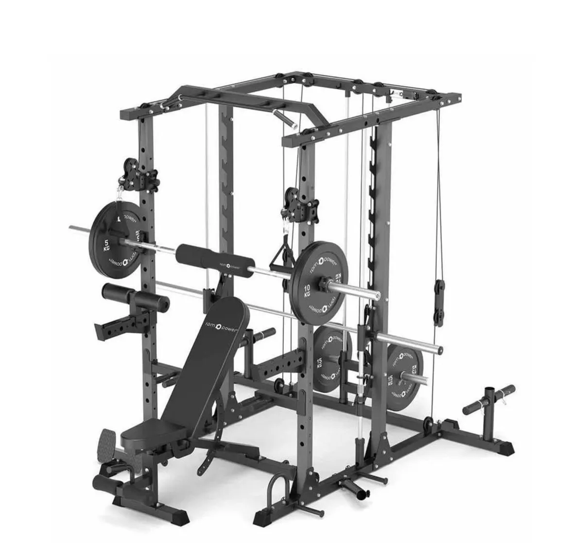 Multy Gym Cross with Smith Bar Machine, Bench, - Image 1