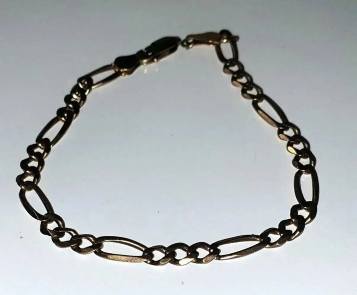 Vintage 9ct Gold Figaro Bracelet - Image 3