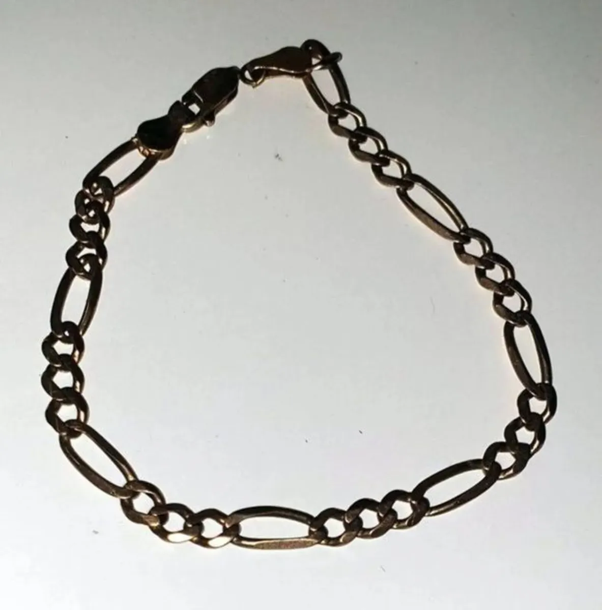 Vintage 9ct Gold Figaro Bracelet - Image 4