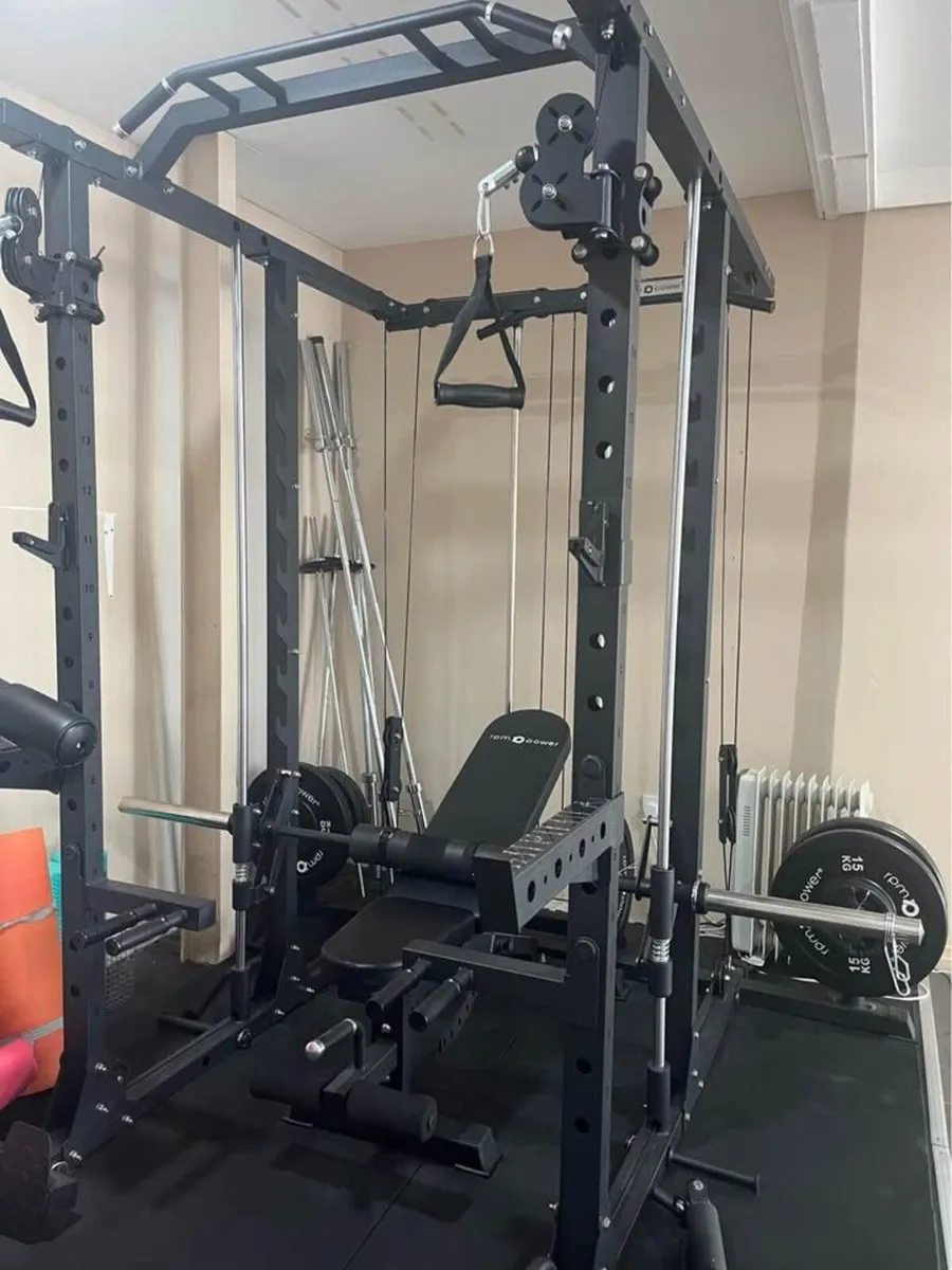 Multy Gym Cross with Smith Bar Machine, Bench, - Image 2