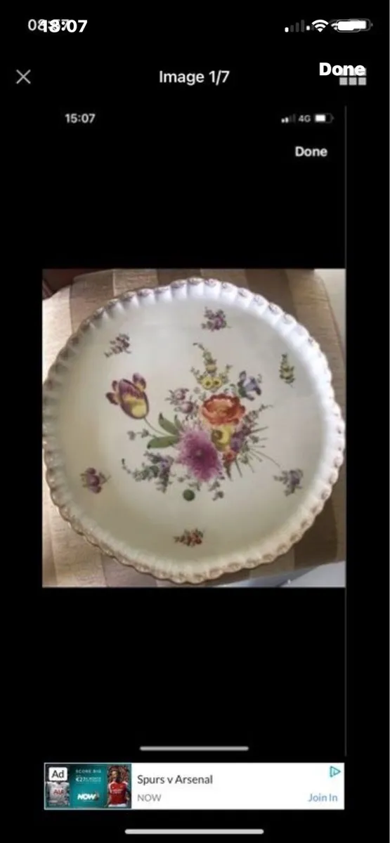 Large Hand Painted Meissen Dish - Image 1