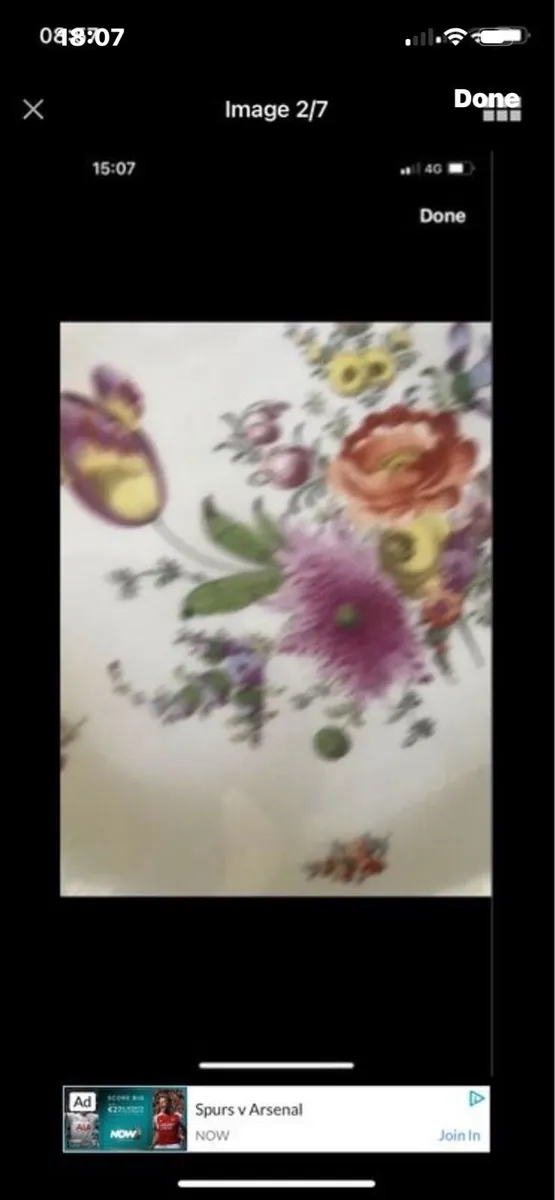 Large Hand Painted Meissen Dish - Image 2