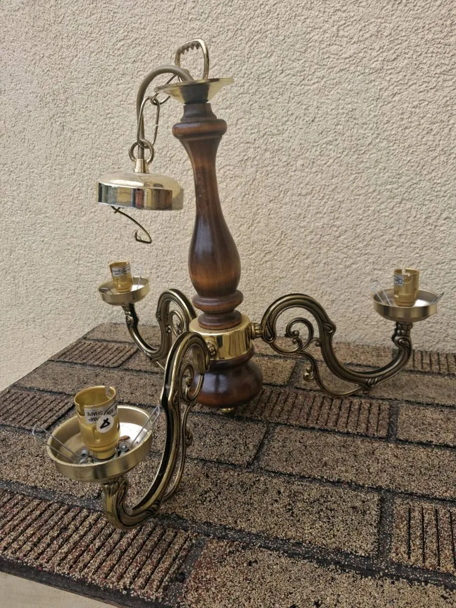 Vintage 3- Arm ceiling light fixture - Image 1