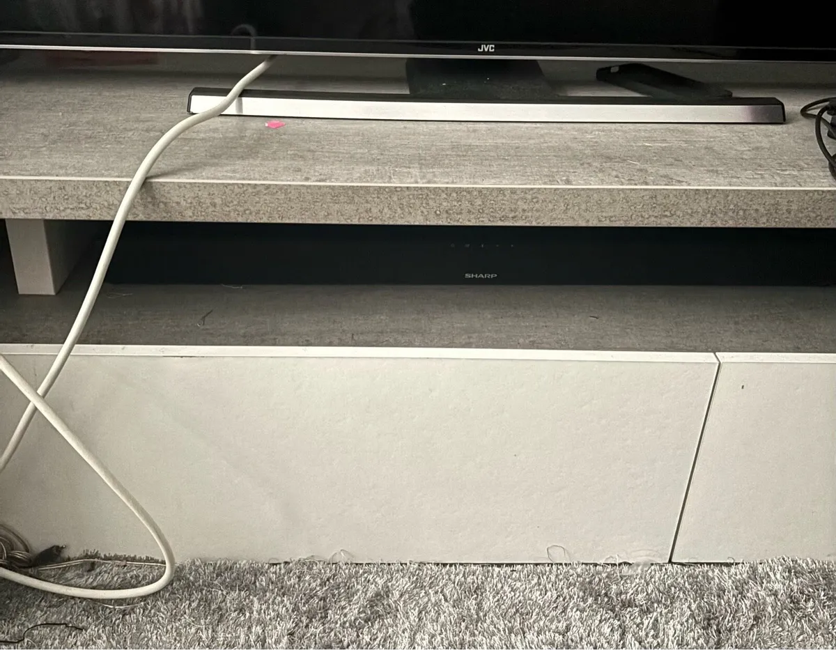 TV stand and 2 ladder style shelving units - Image 2