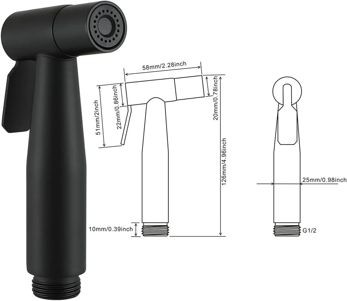 Matte Concealed Bidet Mixer Spray Set for Hot - Image 2
