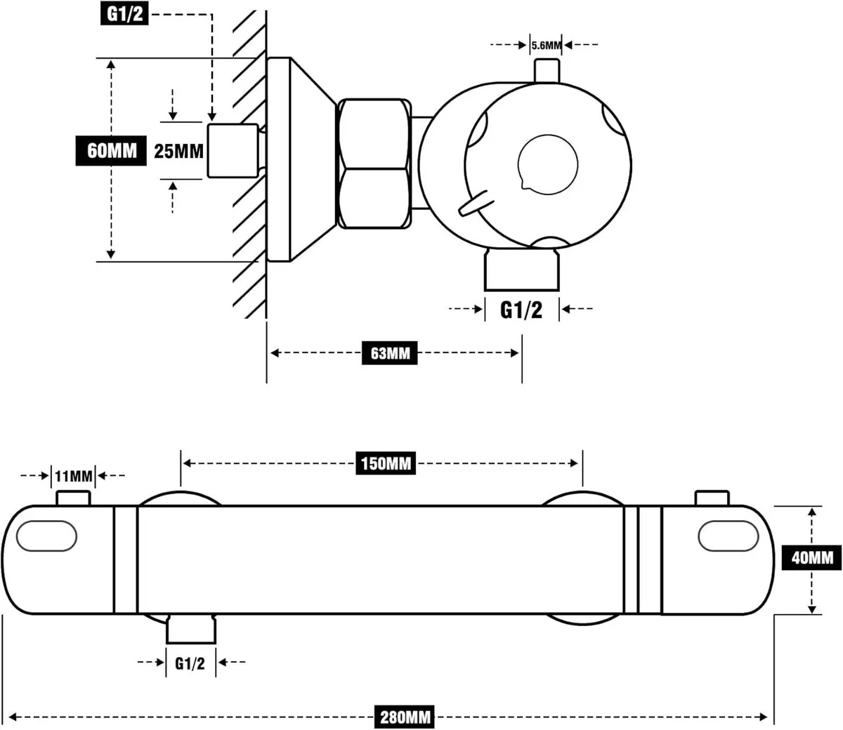 Luxury Thermostatic Shower Mixer Modern Bar - Image 3