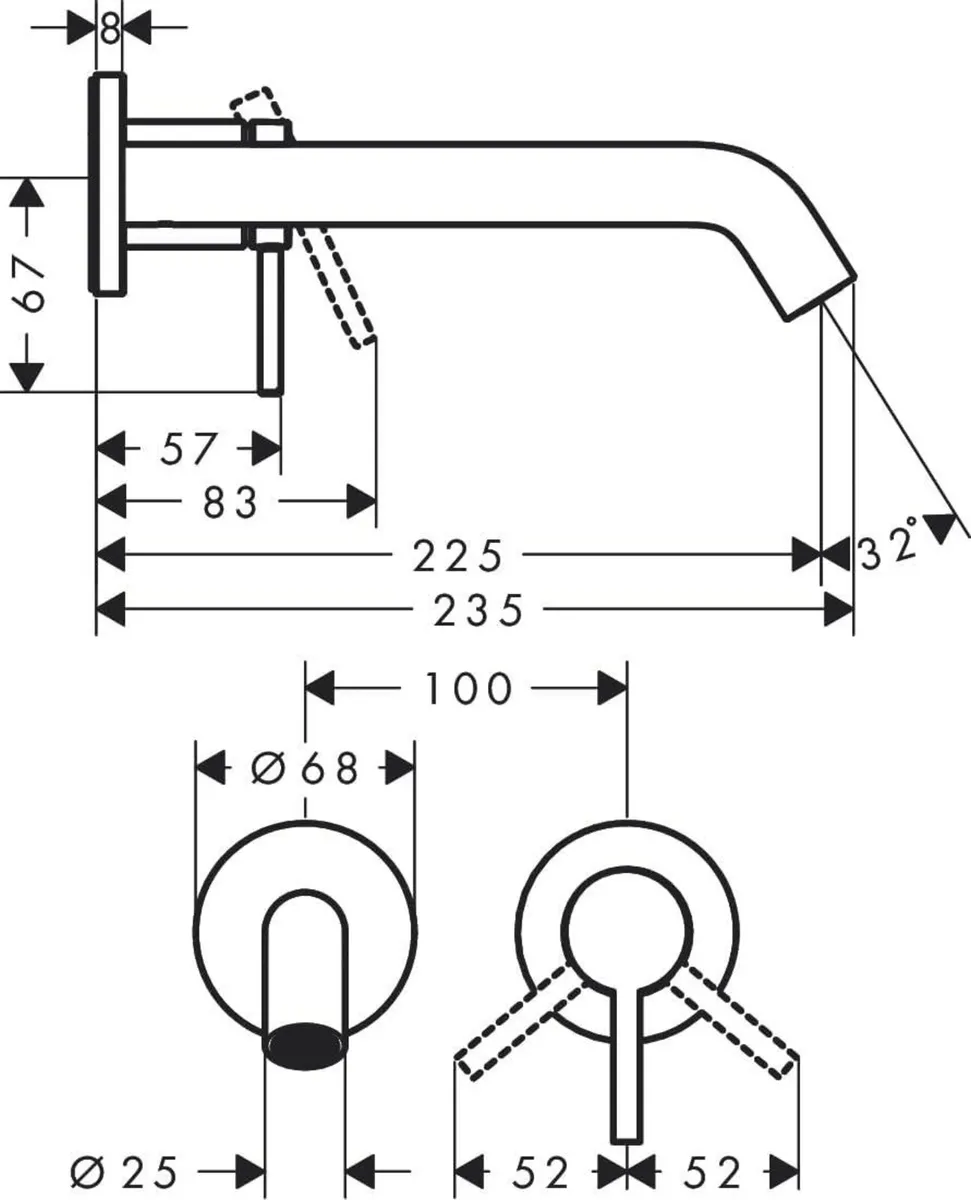 Tecturis S Bathroom Tap Wall-Mounted - Image 3