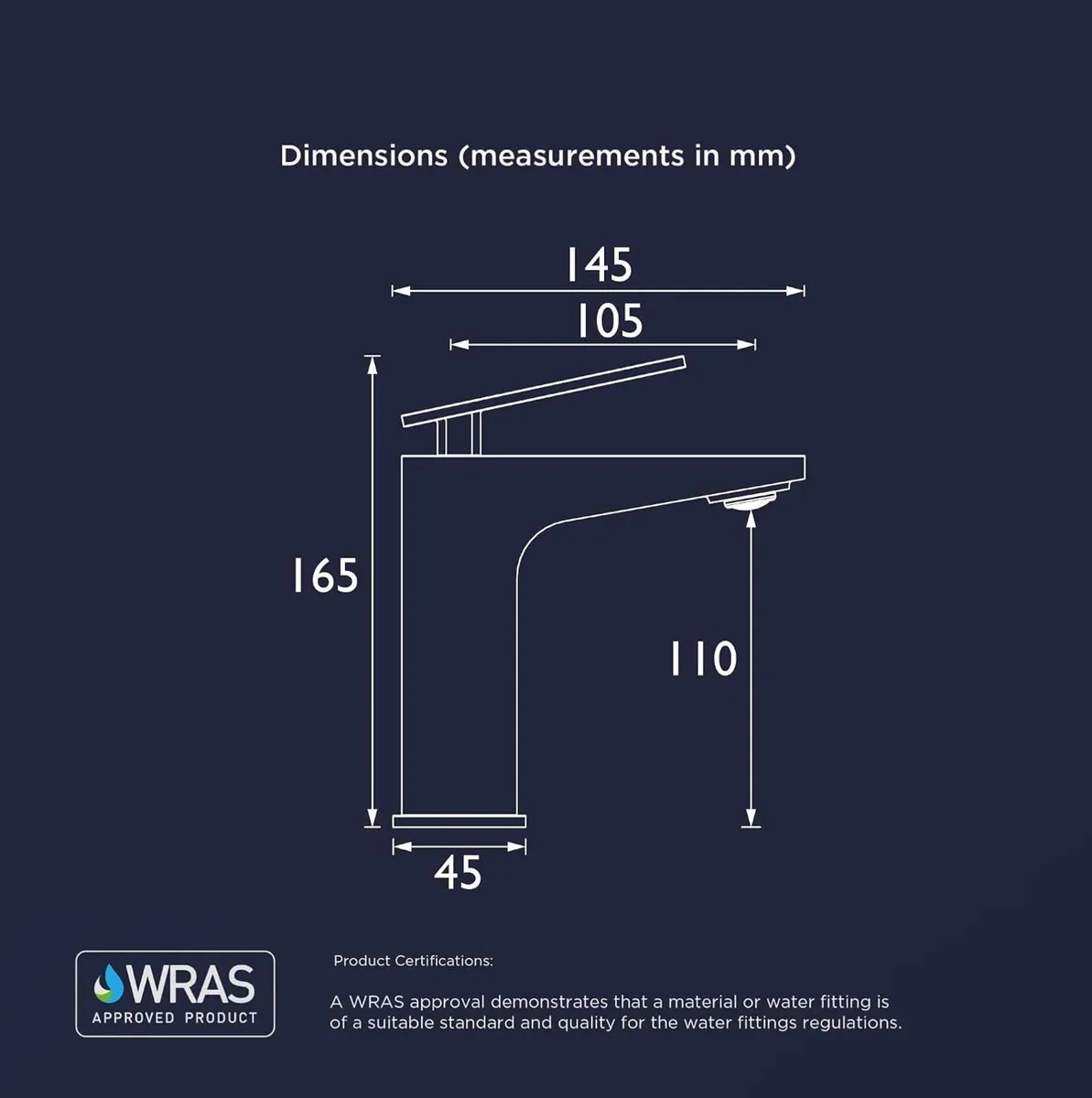 Bathroom Taps Square Basin Mixer Tap - Image 3