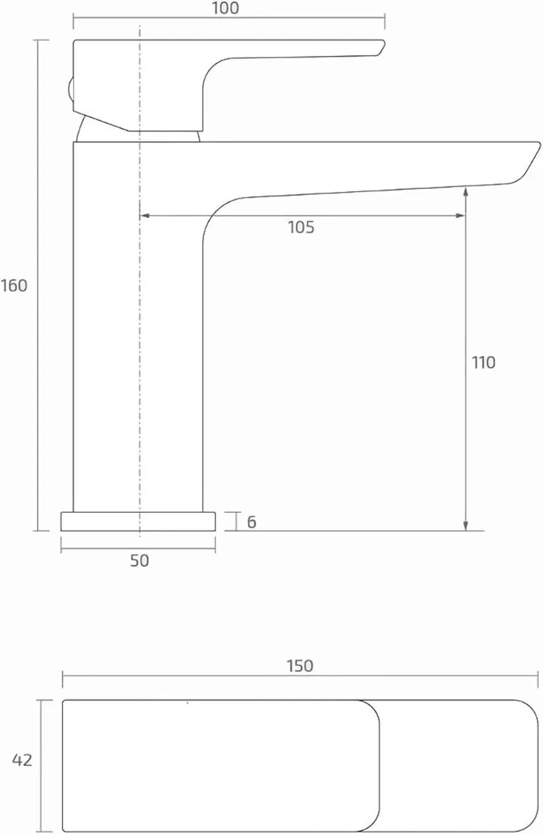 Contemporary Basin Sink Mixer Tap with Pop Up - Image 2