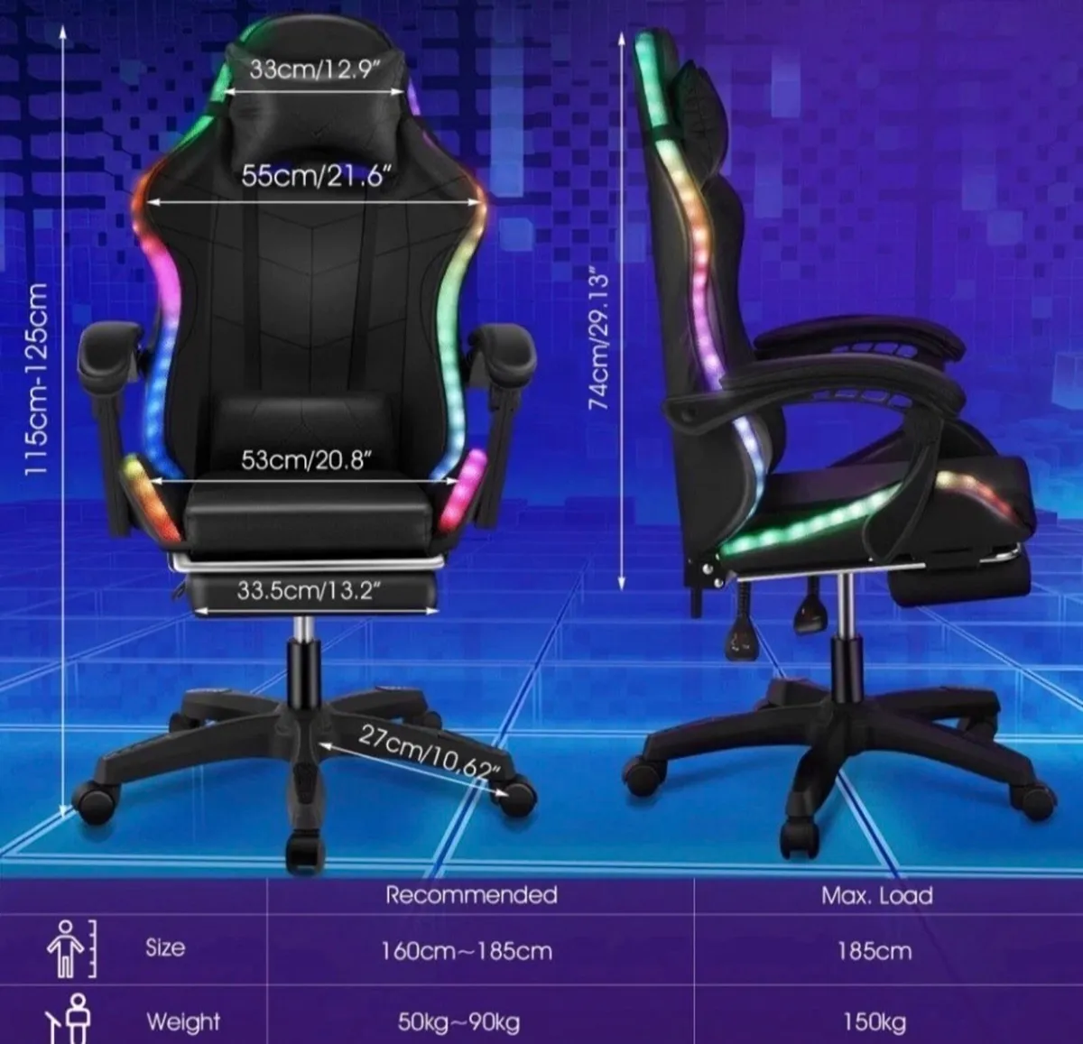 NEW Gaming Chair with Speakers and LED Light - Image 3