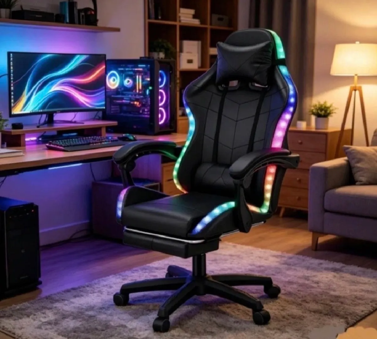 NEW Gaming Chair with Speakers and LED Light - Image 1