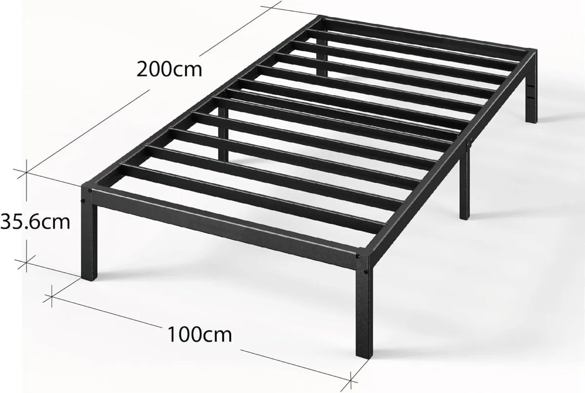 Elias Metal Platform Bed Frame 36CM High Headboard - Image 2