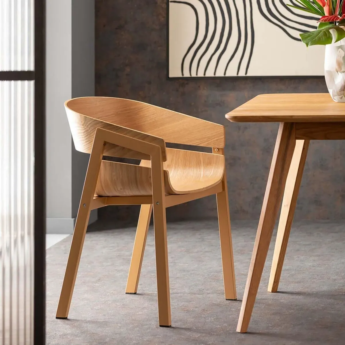 Design Chair with Armrest Biarritz Nature Wooden - Image 2