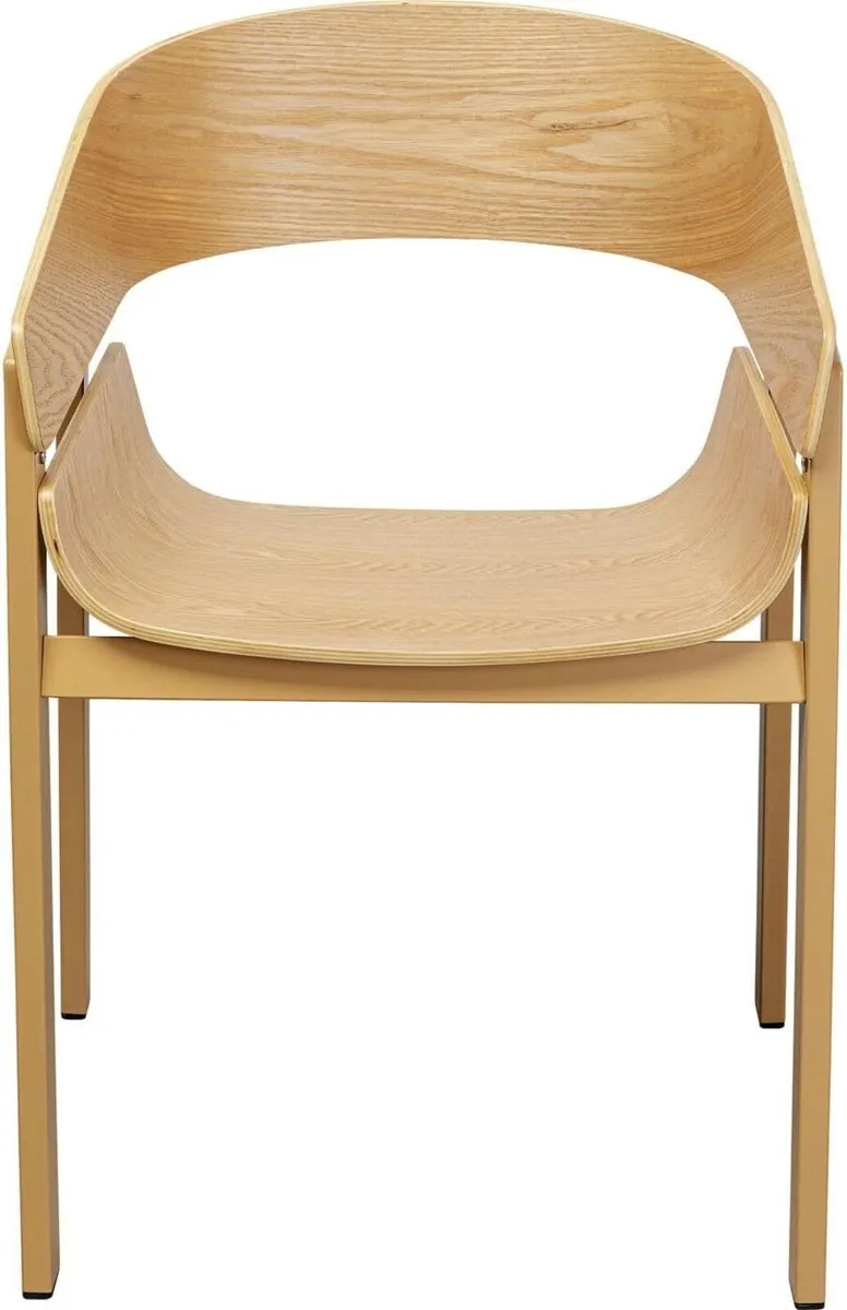 Design Chair with Armrest Biarritz Nature Wooden - Image 1