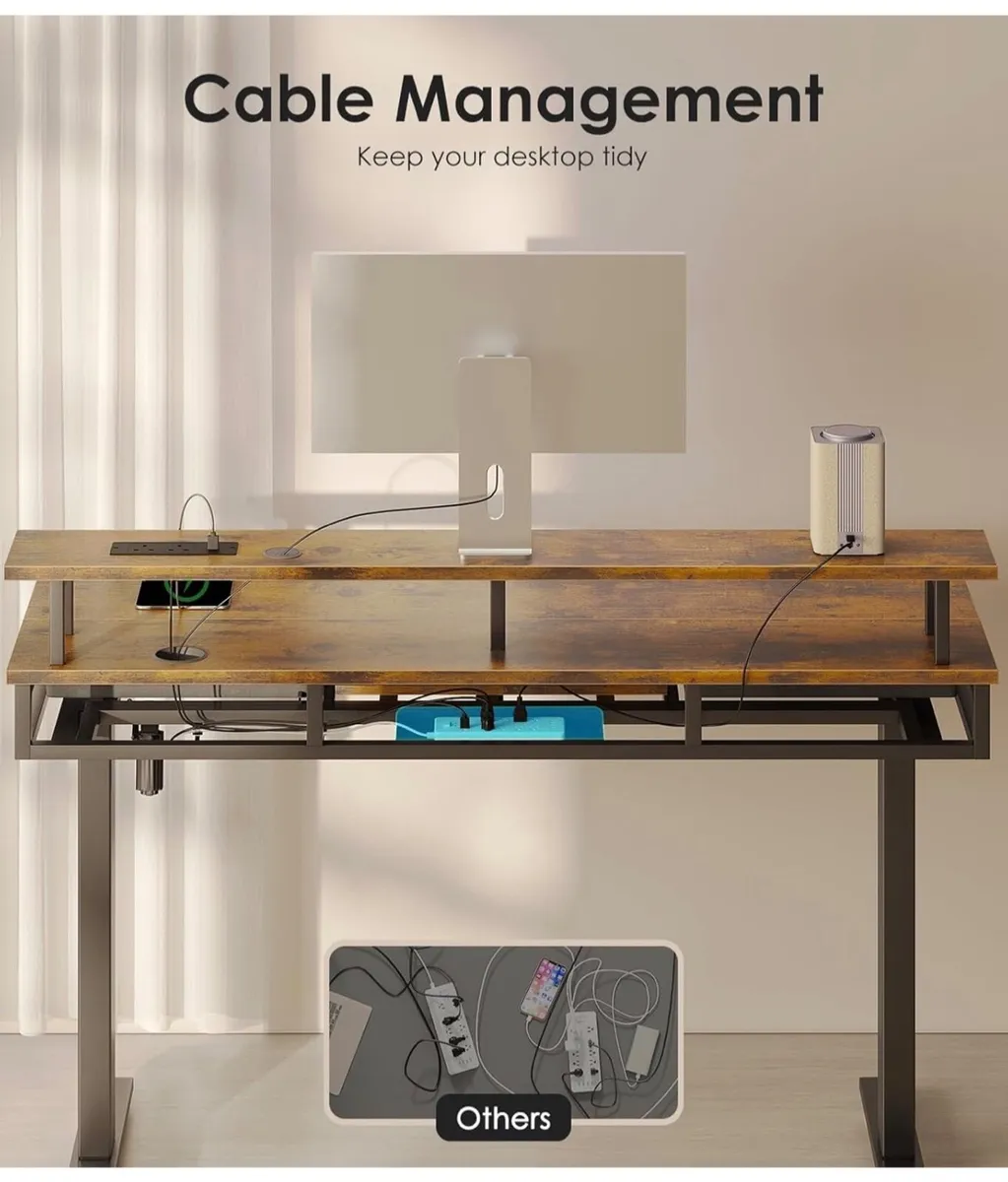 Standing Desk with Keyboard Tray & Storage Dra - Image 3