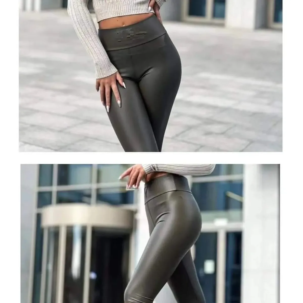 High Waist PU Leggings skinny - Image 3