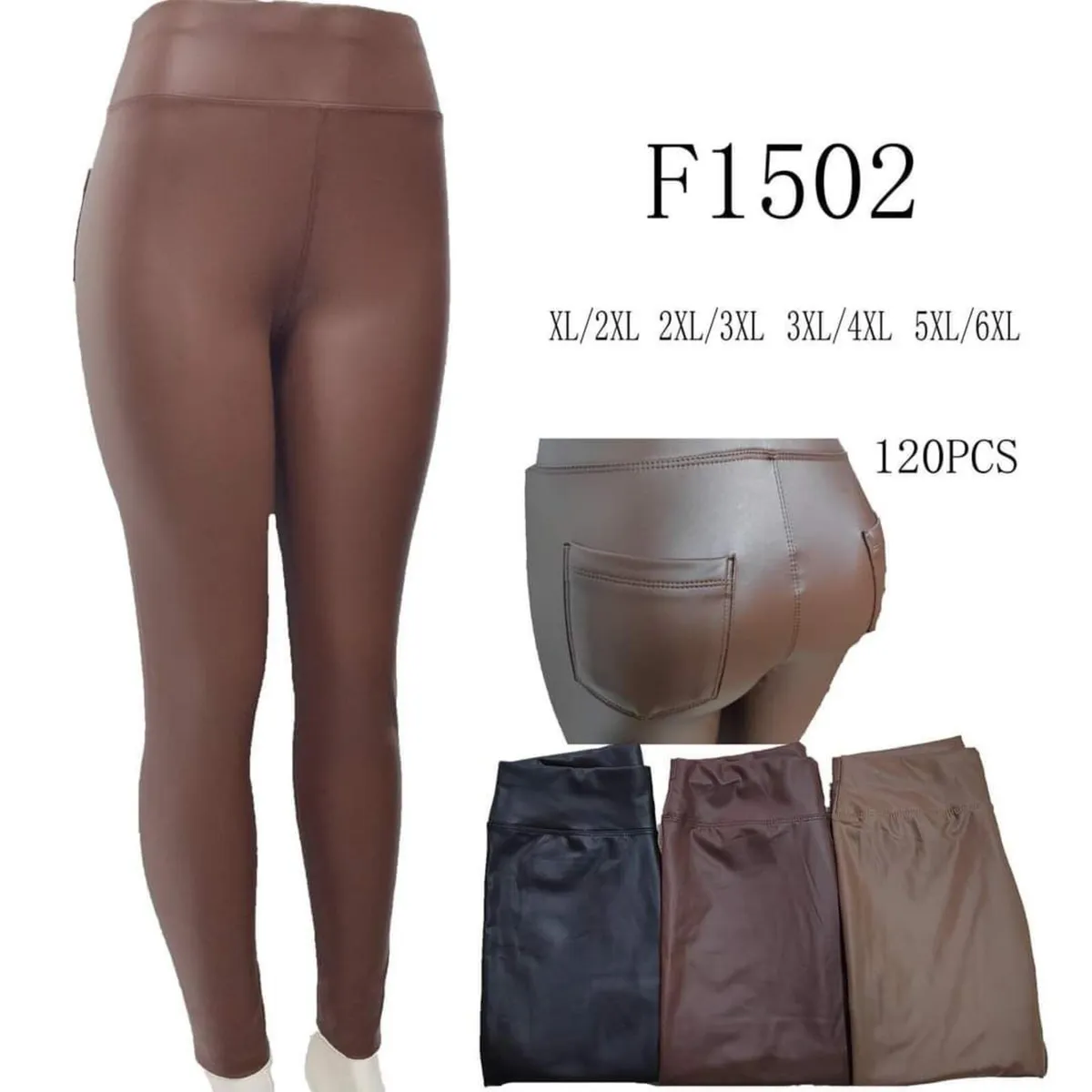 High Waist PU Leggings skinny - Image 1