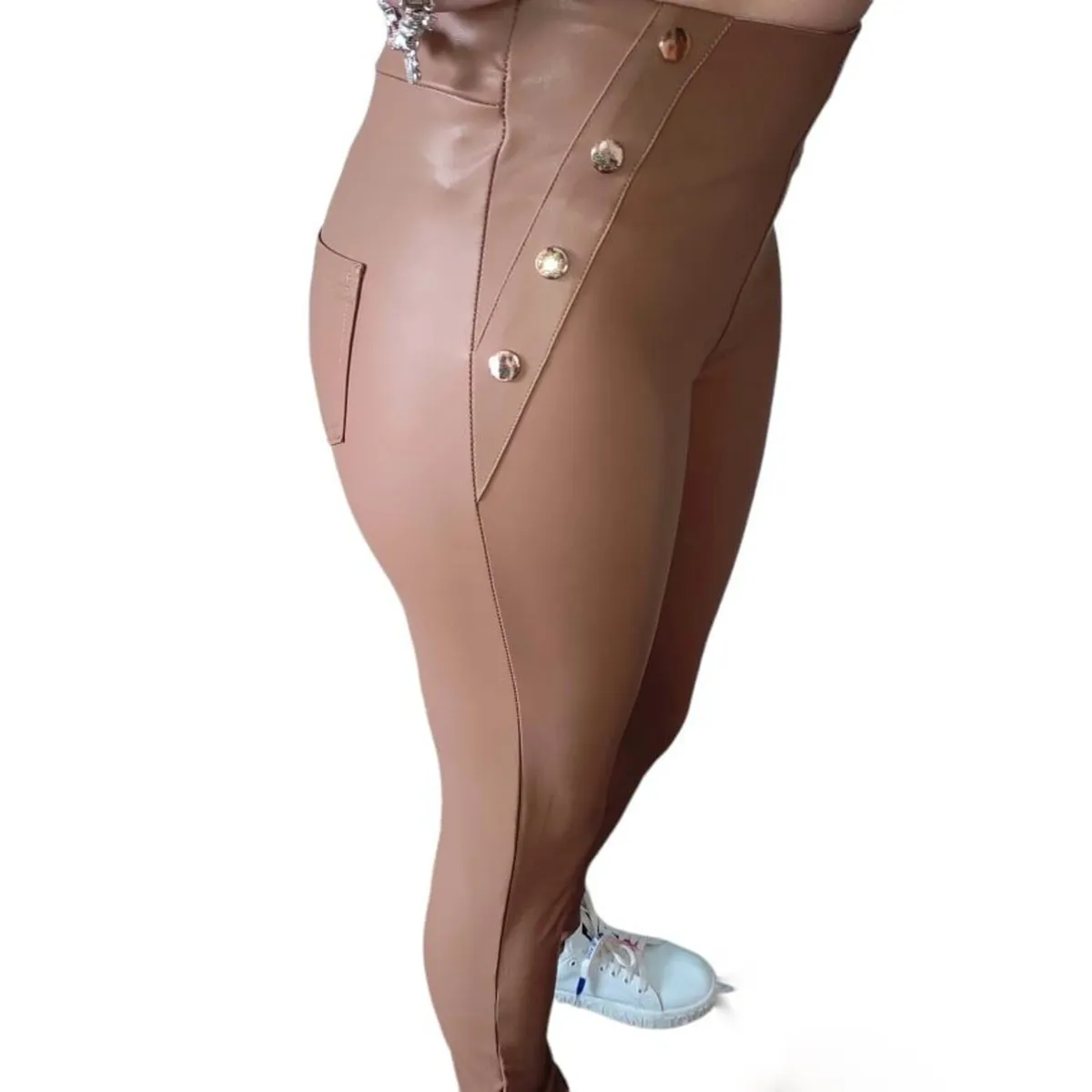 High Waist PU Leggings skinny - Image 3