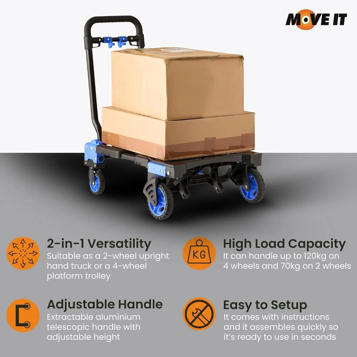 Move-It Folding Hand Truck Trolley Platform - Image 3