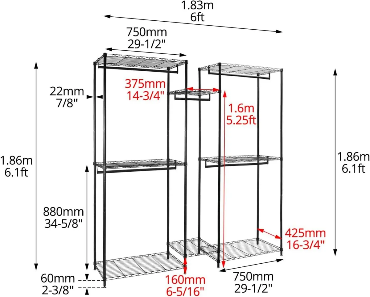 Clothes Rail Heavy Duty Metal Clothing Rack - Image 2