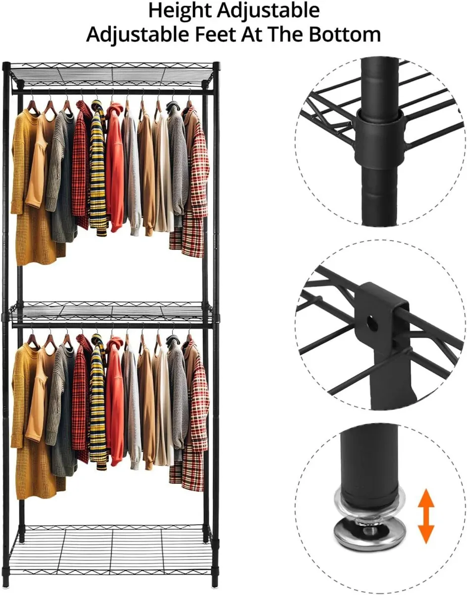 Clothes Rail Heavy Duty Metal Clothing Rack - Image 4
