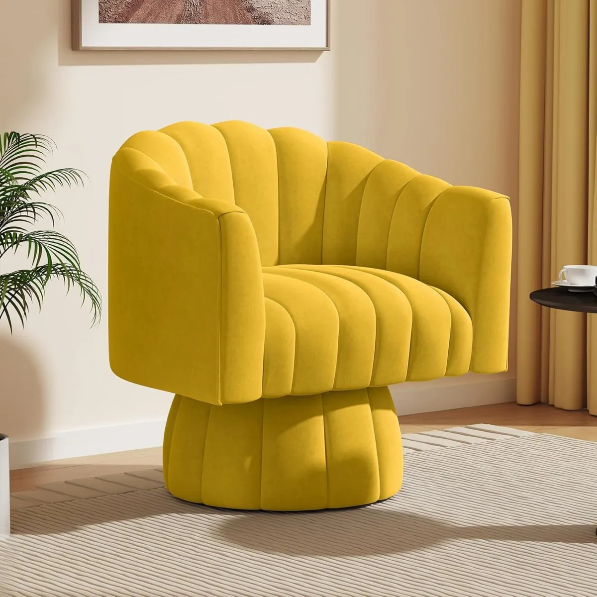 Mid Century Swivel Cuddle Barrel Accent Sofa - Image 1