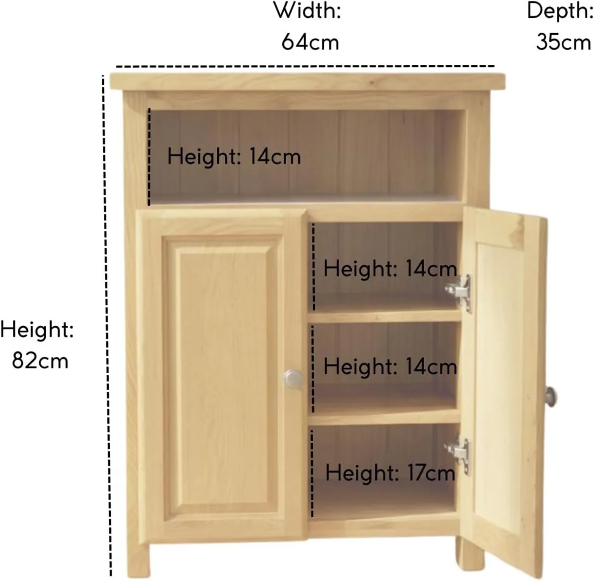 Solid Oak Sideboard Shoe Cabinet Storage Unit - Image 2
