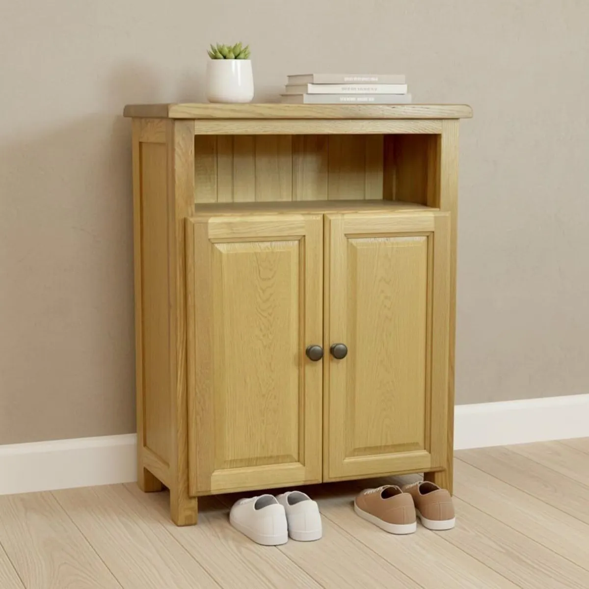 Solid Oak Sideboard Shoe Cabinet Storage Unit - Image 4