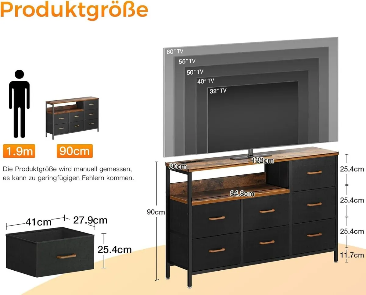 Bedroom Storage Unit with LED Strip 2 USB - Image 3