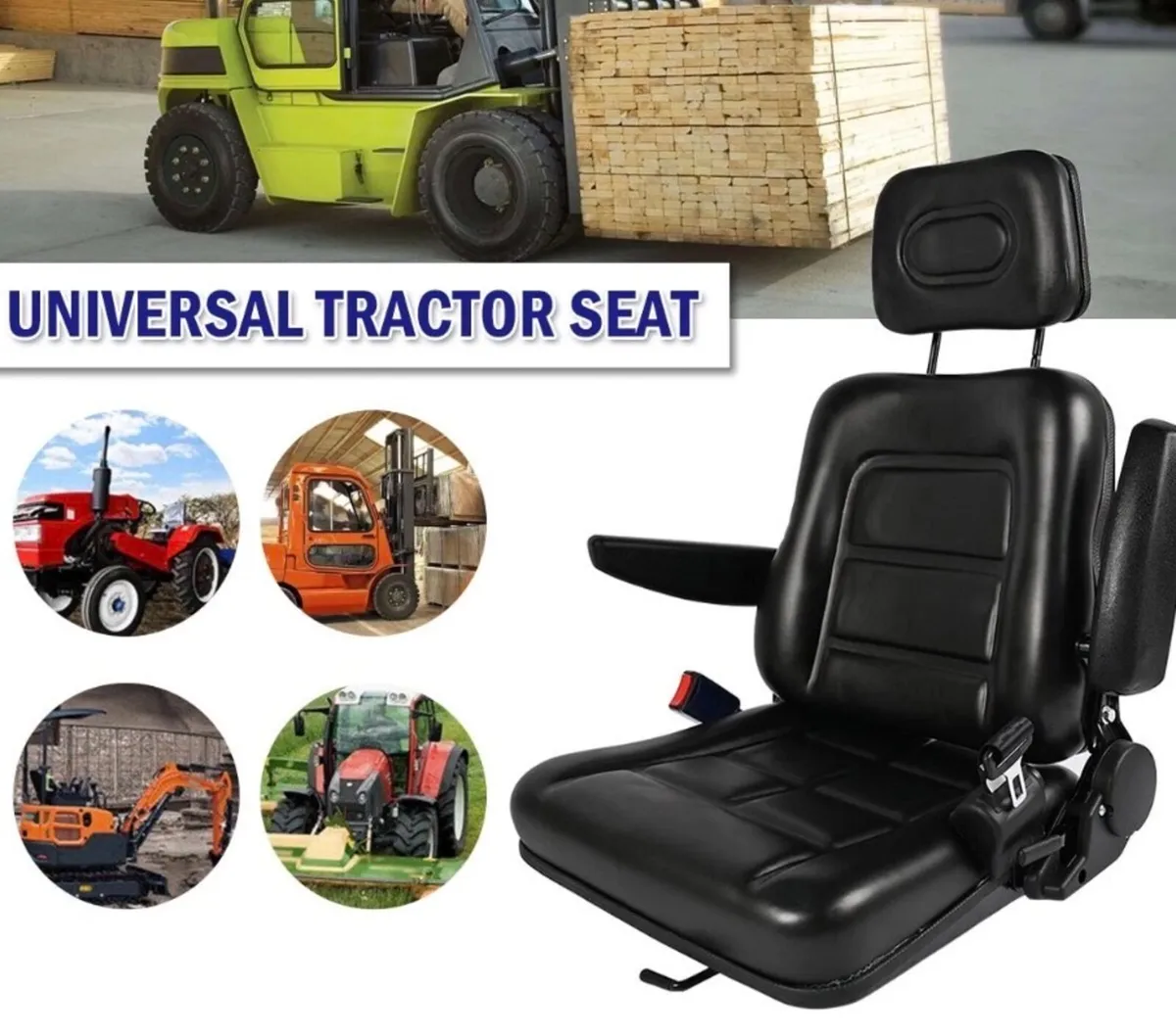 NEW Universal Tractor / Forklift PU Leather Seat - Image 4