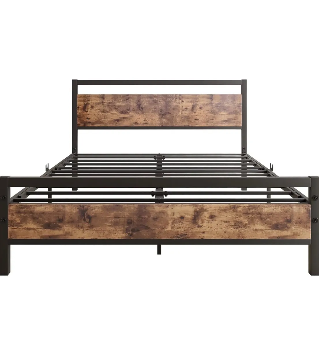 Double Bed Frames with Wood Headboard,Heavy Duty M - Image 2