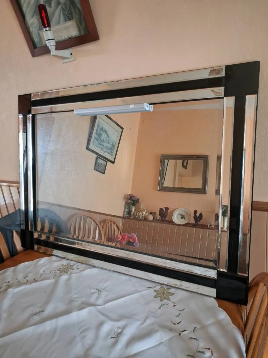 Heavy bold Art Deco style bevelled Mirror